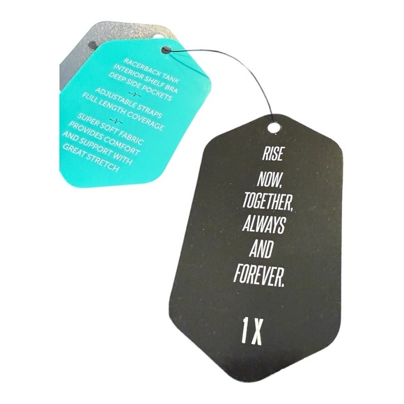 RISE Dynamic Racer Back Compression Cami Workout Top NEW Size 1X Black Purple - Picture 6 of 16